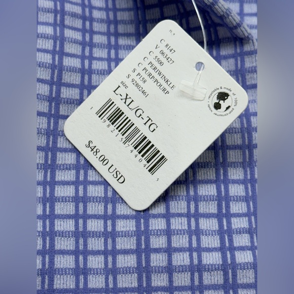 Free People Intimately Periwinkle Gingham Capri Leggings NWT L/XL - Picture 4 of 8